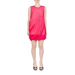NEW HELMUT LANG silk bubble dress in fuchsia